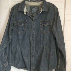Life is Good fitted denim shirt